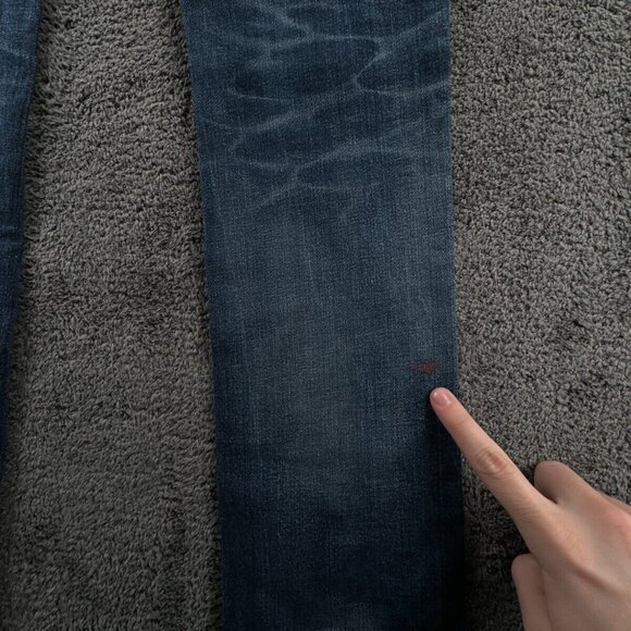 Nudie Jeans Blue Denim Trousers Designer Size 28x32 Grim Tim Org Teal Blue Adult - Picture 11 of 14